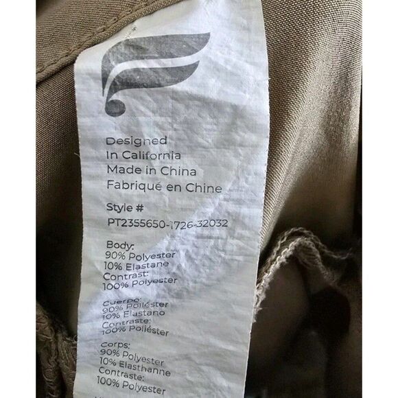 Fabletics The Only Pants Mens 32x32 Beige Slim Fit Straight Stretch Meas. 31X29 - Picture 10 of 11